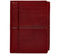 Time Resistance Cartera Trifold de Cuero - Porta Billetes y Tarjetas - Cartera Minimalista Hecha a Mano en Italia (Rojo)