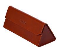 Time Resistance Estuche de Gafas de Cuero - Estuche Rígido de Cuero para Gafas - Funda para Gafas de Sol con Cierre Magnético - Hecho a Mano en Italia (Marrón Coñac)