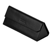Time Resistance Estuche de Gafas de Cuero - Estuche Rígido de Cuero para Gafas - Funda para Gafas de Sol con Cierre Magnético - Hecho a Mano en Italia (Negro)