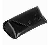 Time Resistance Estuche para Gafas de Cuero - Funda Rígida de Cuero para Gafas - Estuche para Gafas de Sol Hecho a Mano en Italia (Negro)
