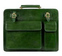 Time Resistance Maletín De Cuero - Bolso De Cuero Con Clase Para Hombres - Maletín De Negocios - Vintage (Verde)