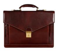 Time Resistance Maletín de Cuero - Diseño Clásico Hecho a Mano con Compartimento para Portátil (Marrón)