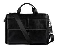 Time Resistance Maletín de Cuero para Portátil de Cuero - para Hombre y Mujer - Maletín Profesional Hecho a Mano en Italia (Negro)