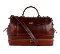 Time Resistance Maletín de Médico Profesional de Cuero - Estilo Vintage con Cuero de Vachetta, Hecho a Mano en Italia - Bolso Ideal para Hombres y Mujeres Profesionales de la Salud, Color Chocolate