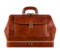 Time Resistance Maletín de Médico Profesional de Cuero - Estilo Vintage con Cuero de Vachetta, Hecho a Mano en Italia - Bolso Ideal para Hombres y Mujeres, Color Marrón Claro