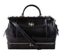 Time Resistance Maletín de Médico Profesional de Cuero - Estilo Vintage en Cuero de Vachetta, Hecho a Mano en Italia - Bolso Ideal para Profesionales de la Salud, Hombre y Mujer, Color Negro