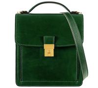 Time Resistance Maletín pequeño de cuero para hombre, bolso cruzado, Accesorios Verde y Latón