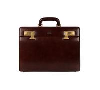 Time Resistance Maletín de Cuero Portafolio de Cuero Italiano de Grano Completo - Bolso para Portátil de hasta 15" - Maletín Rígido con Cerradura