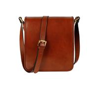 Time Resistance Bolso Bandolera de Cuero para Hombre - Tipo Mensajero con Cuero de Vachetta, Hecho a Mano en Italia - Ideal para Llevar Todo lo que Necesitas, Color Coñac