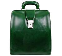 Time Resistance Mochila de Cuero - Mochila de Negocios para Portátiles de hasta 15” - Urbana Estilosa para Hombres y Mujeres - Bolsa de Viaje Unisex de Mano (Verde)