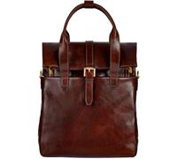 Time Resistance Mochila de Cuero Mochila para Negocios y Uso Casual Bolso - de Cuero - Genuino Italiano Hecho a Mano (Marrón)