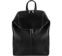 Time Resistance Mochila de Cuero - Vintage Mochila de Negocios - Portátil Unisex (Negro)