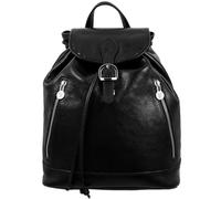 Time Resistance Mochila para Mujer y Hombre - Bolso Casual para el Trabajo, Colegio o Universidad - Cuero de Grano Entero y Correas Ajustables, Color Negro