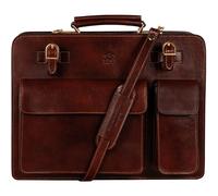 Time Resistance Resistencia al Tiempo Maletín De Cuero - Bolso De Cuero Con Clase Para Hombres - Maletín De Negocios - Vintage (Marrón)