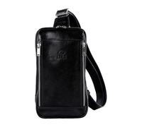 Time Resistance Bolso Bandolera de Cuero para Hombre y Mujer - Tipo Mensajero con Cuero de Vachetta, Hecho a Mano en Italia - Ideal para Llevar Todo lo que Necesitas, Color Negro