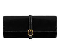 Time Resistance Rollo De Joyería De Cuero - Estuche De Joyería De Viaje De Cuero De Plena Flor - Organizador De Joyas (Negro)