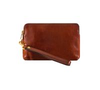 Time Resistance Clutch de Cuero para Hombre - Bolso Organizador para Hombre - Bolso de Muñeca - Maletín Hecho a Mano en Italia - Caja de Regalo Incluida (Marrón Coñac)