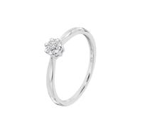 Time RoaD Anillo Mujer Solitario de Diamante Oro Blanco 9K de 375 ml