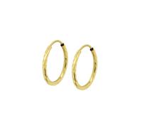 TIME ROAD Pendientes de Aro Mujer HIN00349/12 Oro 9k de 375 ml - Ligeros, Cómodos y Resistentes - Cierre Seguro Africano - Pendientes Dorados Mujer