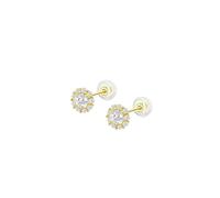 TIME ROAD Pendientes Mujer HIN00154 Oro 9k de 375 ml - Ligeros, Cómodos y Resistentes - Cierre Seguro de Presión - Pendientes Dorados Mujer