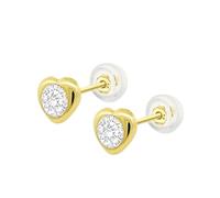 TIME ROAD Pendientes Mujer HIN00198/8 Oro 9k de 375 ml - Corazón - Ligeros, Cómodos y Resistentes - Cierre Seguro de Presión - Pendientes Dorados Mujer