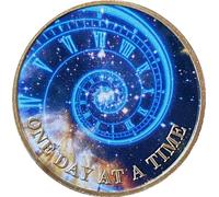 Time Spiral Universe One Day at A Time Medallion Serenity Prayer Back