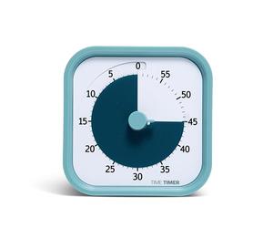 Time Timer Home Mod - Temporizador Visual de 60 Minutos Edición Casa - Herramienta de Estudio, Temporizador para Escritorio De Niños, Oficina y Reuniones con Funcionamiento Silencioso Azul Aguamarina
