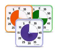 Time Timer TT08B-SEC3-W - Mediano Pack de Classe Temporizador Visual 60 Minutos, Tarjetas de Actividad de Borrado en Seco para Aulas, Centros de Aprendizaje y Profesores, Reloj Escritorio (Paq de 3)