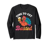 Time to Get Basted Turkey Funny Thanksgiving Beer Drinking Manga Larga