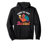 Time to Get Basted Turkey Funny Thanksgiving Beer Drinking Sudadera con Capucha