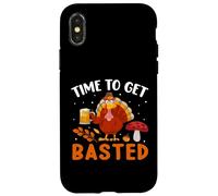 Time To Get Basted Turkey Thanksgiving Thankful Carcasa para iPhone X/XS