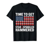 Time to Get Star Spangled Hammered Drink Party Fun 4 de Julio Camiseta gráfica económica