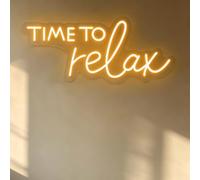 Time To Relax - Placa de neón LED regulable con luz de neón relajante para baño, dormitorio, spa, salón de belleza y peluquería, iluminación blanca cálida, regalo para el hogar y los amigos