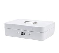 Time to Sparkle 12 pollici Cassetta di sicurezza con vassoio per contanti Cassetta di risparmio in Metallo con serratura e chiave con maniglia in Acciaio inossidabile 22 * 30 * 9 cm Bianco