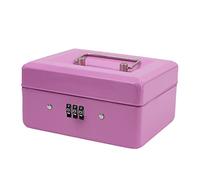 Time to Sparkle Cassetta per contanti piccola con serratura a combinazione 6" con vassoio per soldi per cassetta di sicurezza 15 * 12 * 11 cm Rosa