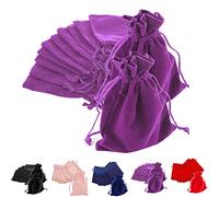 Time to Sparkle Cubresillas 25/50/100 piezas 5 x 7 cm bolsas de regalo de Organza o 10/20/50 unidades bolsas de regalo de terciopelo boda joyas bolsas de embalaje, Velvet Bags-Purple, 5x7cm