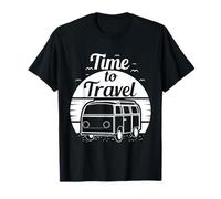 Time To Travel Caravan Camping Trailer Solo World Traveler Camiseta