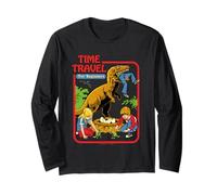 Time Travel Jurassic Sarcastic Retro Funny Adult Humor Manga Larga