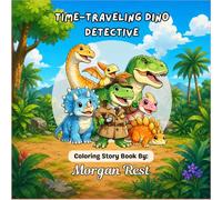 Time-Traveling Dino Detective: A Dinosaur Coloring Storybook with Activities, Puzzles, Tracing, and Fun Facts for Kids Ages 4-8