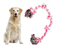 TiME2FUN Juguete de cuerda para perros medianos y grandes, juguete indestructible de cuerda de 2 pies y 5 nudos, juguete resistente para perros masticadores agresivos, juguete interactivo extra grande
