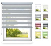 time4blinds Estor Doble con Cassette Día y Noche Maxi Estor Enrollable en Cassette - Día y Noche Apto Tirador Lateral Flexible, Estores Enrollables para Ventanas y Puertas - 500-2000mmx500-2000mm