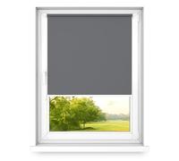 time4blinds - Estor Opaco sin Taladros - Estor Opaco para Ventana - 3 Métodos de Fijación, Revestimiento Térmico Plateado - Antracita Claro, 1200x1200mm, Tracción a la Derecha