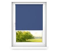 time4blinds - Estor Opaco sin Taladros - Estor Opaco para Ventana - 3 Métodos de Fijación, Revestimiento Térmico Plateado - Arándano, 1400x1000mm, Tracción a la Derecha