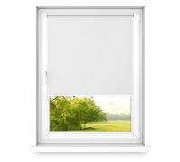 time4blinds - Estor Opaco sin Taladros - Estor Opaco para Ventana - 3 Métodos de Fijación, Revestimiento Térmico Plateado - Blanco Ártico, 1400x1400mm, Tracción a la Izquierda