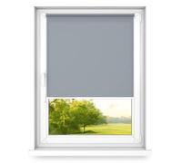 time4blinds Mini Estor Enrollable Básico - Ventana Interior Sin Taladrar - 400x1000mm Gris Operado en el Lado Derecho