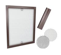 time4blinds Mosquitera de Fibra de Vidrio con Perfil de Aluminio, Mosquitera de Malla para Ventanas, mosquitera acortable Individualmente - 120x150cm - Marco Marrón