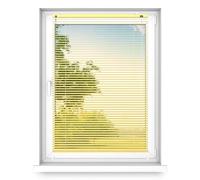 time4blinds - Persianas Interiores sin Taladrar - Persianas de Aluminio para Ventanas - Salón, Dormitorio, Cocina, Despacho - con Guía de Cordón - Amarillo Claro, Izquierda, 400 x 2000