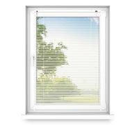 time4blinds - Persianas Interiores sin Taladrar - Persianas de Aluminio para Ventanas - Salón, Dormitorio, Cocina, Despacho - con Guía de Cordón - Blanco Brillante, Derecha, 400 x 1100
