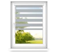 time4blinds Zebra Estor Enrollable Día y Noche para Ventana y Puerta con Cassette de Aluminio Doble Estor de Tejido Traslúcido Se Pega en la Ventana Sin Taladro Estor Ancho 50-160cm, Alto 50-200cm