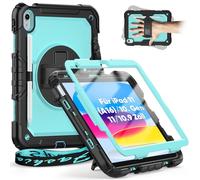 timecity Funda para iPad 11 Generación (A16) Funda 11 Pulgadas 2025/10 Generación 10.9 Pulgadas 2022,Protección antichoque con Protector de Pantalla Correa de Mano Soporte Giratorio 360° -Azul Claro